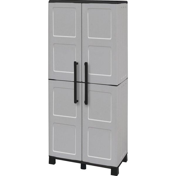 Dmora Armadio Da Esterno Ash 37X68X169H Cm Grigio Chiaro, 2 Ante Resistente Ai Raggi Uv, Impermeabile Italy-image