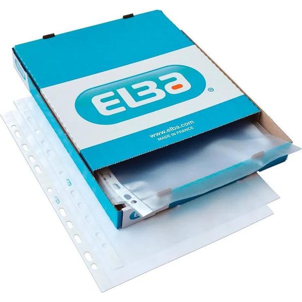 Elba Cartella A4 Perforata In Pelle 90 Micron A Scacchiera Arancione Scatola 100 Unità Trasparente Trasparente Taglia Unica-image