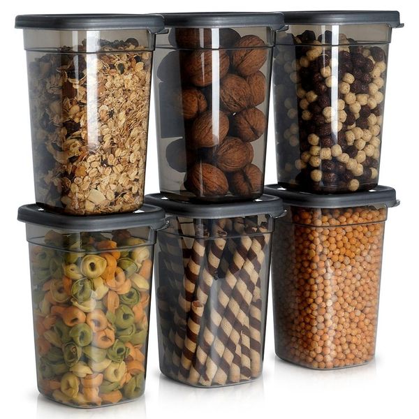 Contenitore Vilde Per Alimenti Secchi Con Coperchio Contenitore Da 1 L 6 Pz.-image