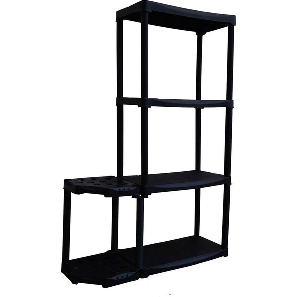 Dmora Armadio Da Esterno Blanca 30X89X133H Cm Nero Antracite, 3 Vani Resistente Ai Raggi Uv, Impermeabile Italy-image