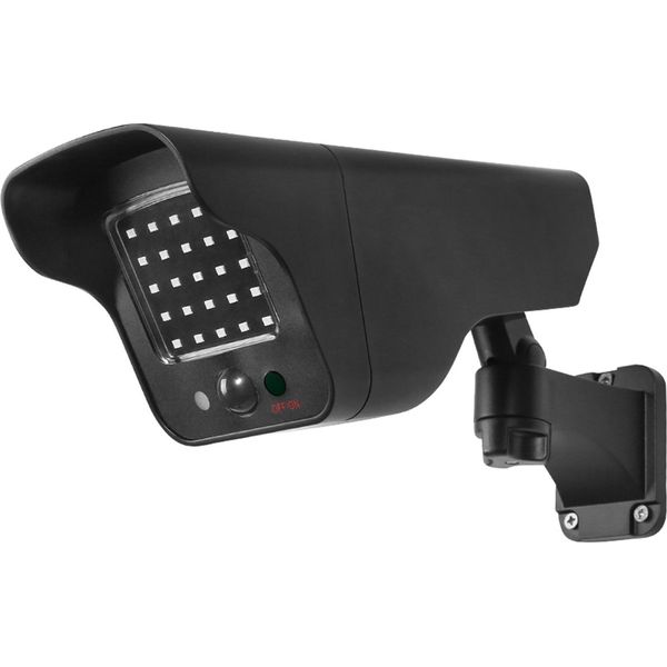 Telecamera Fittizia Led IP65 Telecamera Di Sorveglianza Fittizia Sistema Di Allarme Telecamera Cctv Solare Lampeggiante Led Rilevatore Di Movimento-image