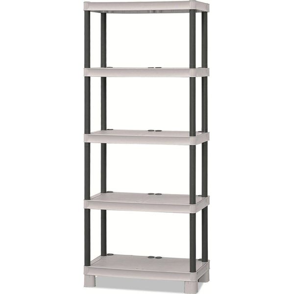 Dmora Armadio Da Esterno Giri 35X70X172H Cm Grigio Chiaro, 4 Vani Resistente Ai Raggi Uv, Impermeabile Italy-image