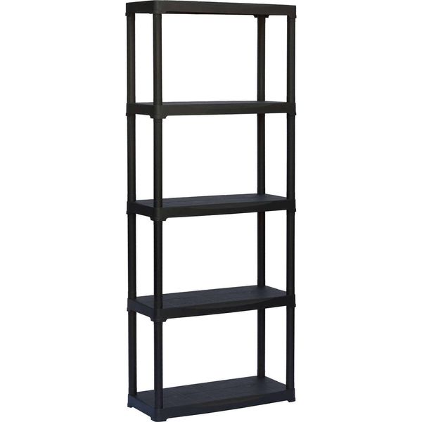Dmora Armadio Da Esterno Aurelian 30X70X176H Cm Nero Antracite, 4 Vani Resistente Ai Raggi Uv Italy-image