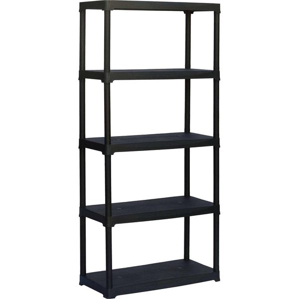 Dmora Armadio Da Esterno Aurelian 40X90X176H Cm Nero Antracite, 4 Vani Resistente Ai Raggi Uv, Impermeabile Italy-image