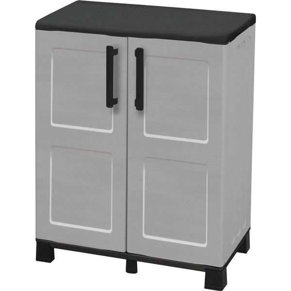 Dmora Armadio Da Esterno Anthony 37X68X90H Cm Grigio Chiaro, 2 Ante Resistente Ai Raggi Uv, Impermeabile Italy-image