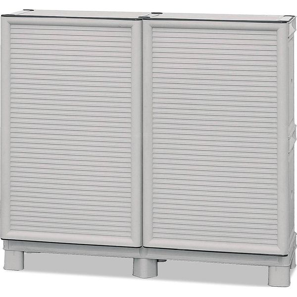 Dmora Armadio Da Esterno Arlinda 39X100X92H Cm Grigio Chiaro, 2 Ante Resistente Ai Raggi Uv, Impermeabile Italy-image