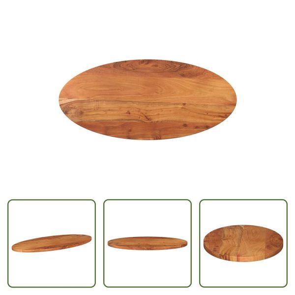 The Living Store Piano D'appoggio 120X50X2,5 Cm Ovale In Legno Massiccio Di Acacia-image