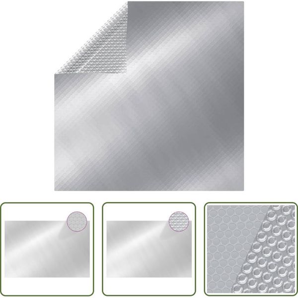 The Living Store Copertura Rettangolare Per Piscina 600X400 Cm Pe Silver-image