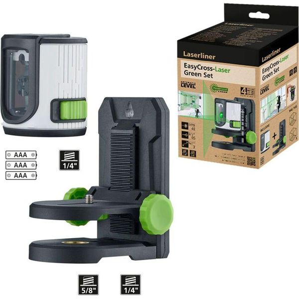 Laserliner Easycross-Laser Set Verde Laser A Linee Incrociate-image