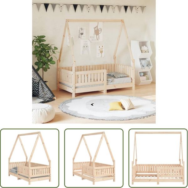 The Living Store Letto Per Bambini 70X140 Cm In Legno Di Pino Massiccio-image