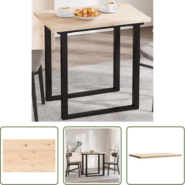 The Living Store Piano D'appoggio 80X50X2,5 Cm Rettangolare In Legno Di Pino Massiccio-image