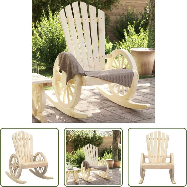 The Living Store Sedia A Dondolo Adirondack In Legno Di Abete Massiccio-image