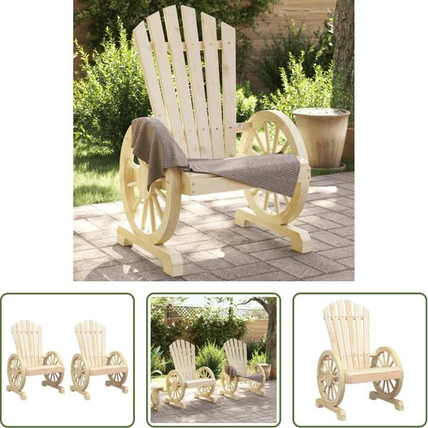 The Living Store Sedie Da Giardino Adirondack 2 Pz. Legno Di Abete Massiccio-image