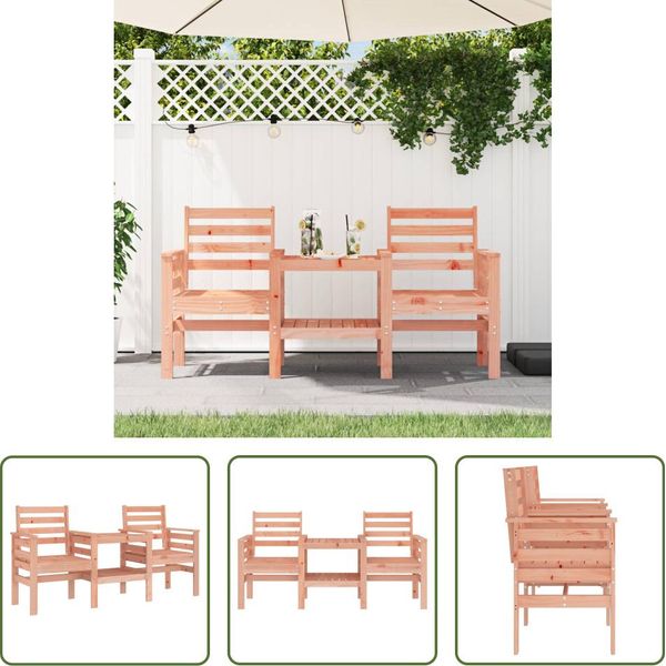 The Living Store Panca Da Giardino Con Tavolo 2 Posti In Legno Massiccio Di Abete Douglas-image