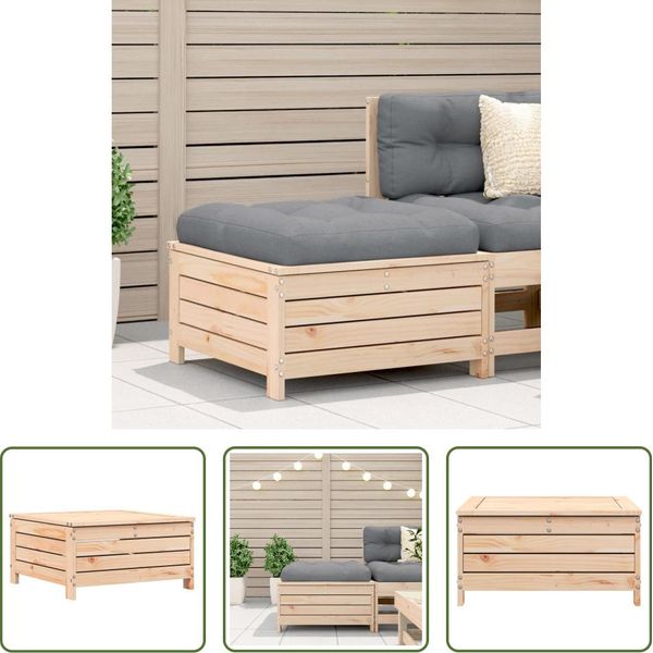The Living Store Sgabello Da Giardino Con Cuscino In Legno Di Pino Massiccio-image