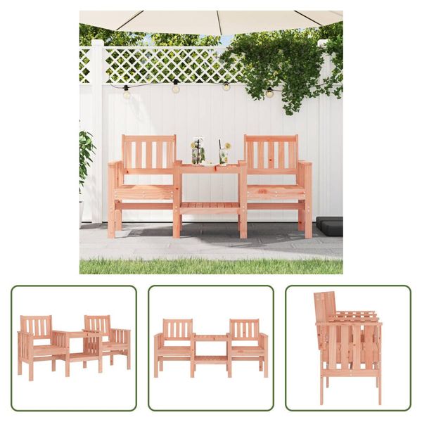 The Living Store Panca Da Giardino Con Tavolo 2 Posti In Legno Massiccio Di Abete Douglas-image