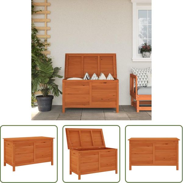 The Living Store Cassapanca Da Giardino 99X49,5X58,5 Cm In Legno Massiccio Di Abete-image