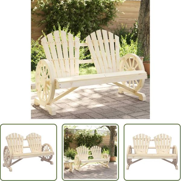 The Living Store Sedia Da Giardino Adirondack 2 Posti In Legno Di Abete Massiccio-image