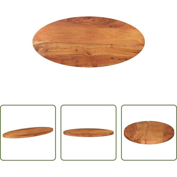 The Living Store Piano D'appoggio 110X40X2,5 Cm Ovale In Legno Massiccio Di Acacia-image