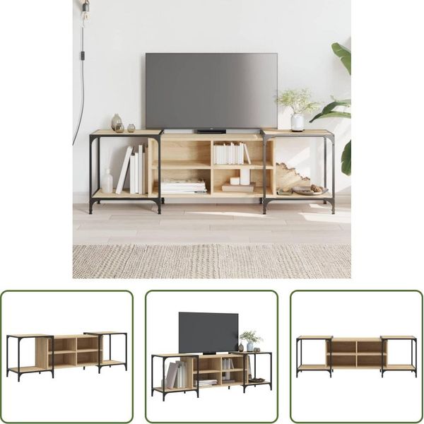 The Living Store Mobile Tv Rovere Sonoma 153X37X50 Cm Materiale Legno-image
