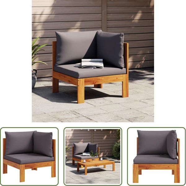 The Living Store Divano Angolare Da Giardino Con Cuscini In Legno Massiccio Di Acacia-image