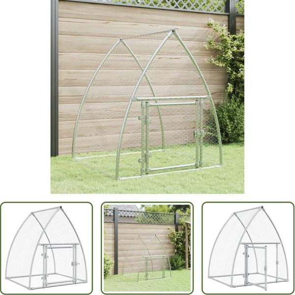 The Living Store Gabbia Per Polli Silver 100X105X120 Cm Acciaio Zincato-image