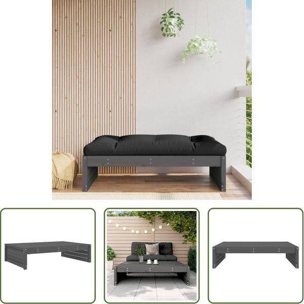 The Living Store Sgabello Da Giardino Grigio 120X80 Cm In Legno Di Pino Massiccio-image
