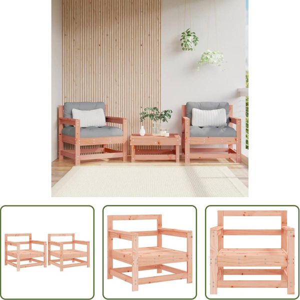The Living Store Sedie Da Giardino 2 Pz. Legno Massiccio Di Abete Douglas-image