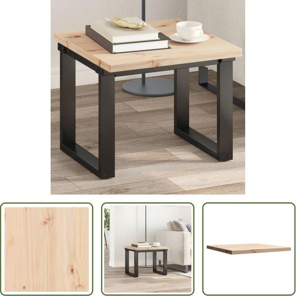 The Living Store Piano D'appoggio Quadrato 50X50X2,5 Cm In Legno Di Pino Massiccio-image