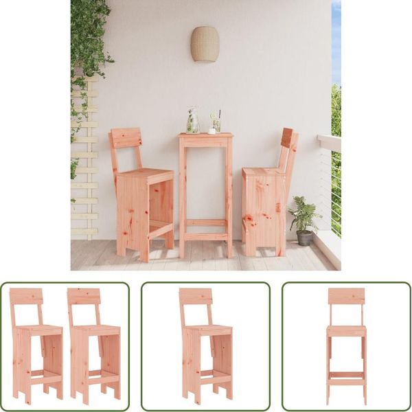 The Living Store Sgabello Da Bar 2 Pezzi 40X48,5X115,5 Cm Legno Massiccio Di Abete Douglas-image