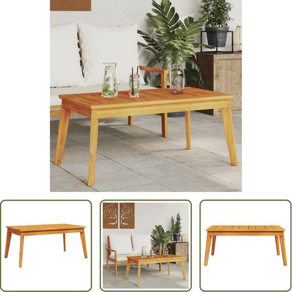The Living Store Tavolo Da Pranzo Da Giardino 100X55X45 Cm In Legno Massiccio Di Acacia-image