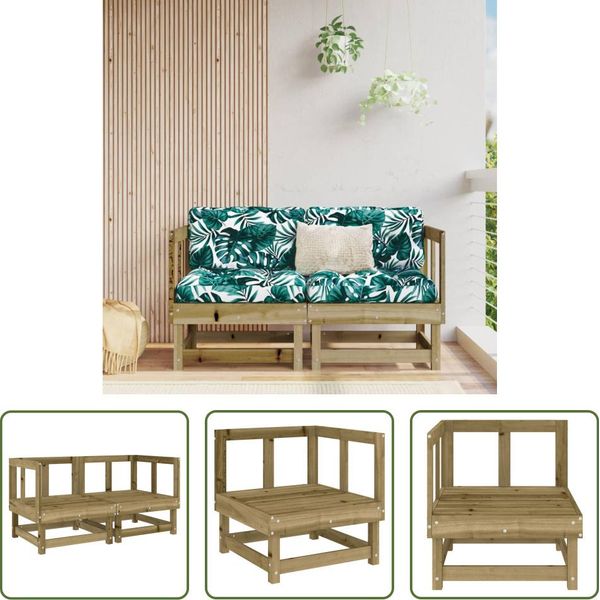 The Living Store Divani Da Giardino Ad Angolo 2 Pz. Legno Di Pino Impregnato-image