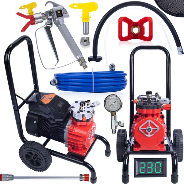 Rosfix Red Strong Storm 1100 RSS05 – Spruzzatore Di Vernice Professionale 3500W | 22Mpa | 18L/Min | Per Uso Interno Ed Esterno | Display Lcd-image