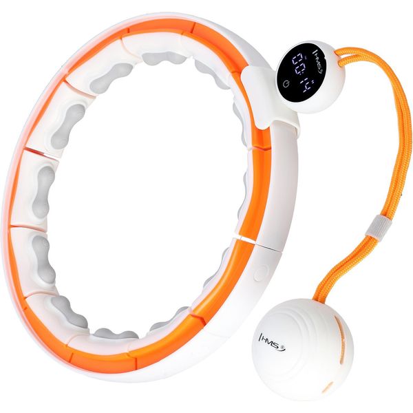 Hhm21 Hula Hop Bianco/Arancio Con Magneti, Linguette Tpe E Peso + Contatore Hms-image