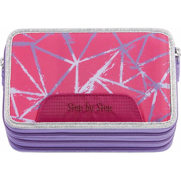 Step By Step Astuccio Per Matite Xxl Pencil Case, 3 Folds Star Stella Rosa-image
