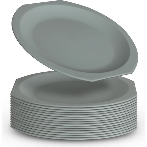 Confezione Da 16 Pezzi Piatto Di Plastica Riutilizzabile In Plastica Pp Resistente Alla Rottura - Senza Bpa - Lavabile In Lavastoviglie (Ø23Cm / Verde) Piatto Per Feste, Bambini, Campeggio E Picnic-image