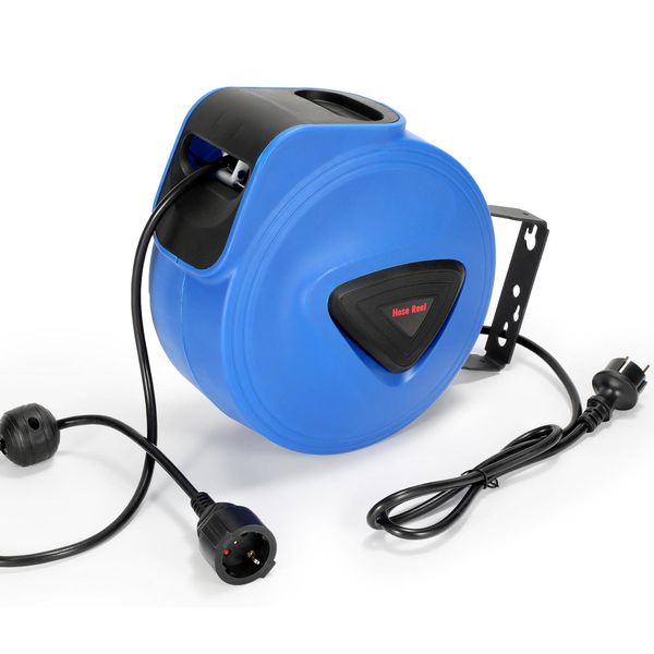 Tolletour Avvolgicavo Automatico Avvolgicavo Automatico, 20 M, Ruotabile Di 180° Staffa A Muro Cavo Elettrico Per Montaggio A Parete-image
