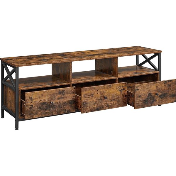 Armadio Rtv 147X40X50 Cm Marrone Rustico, Nero-image