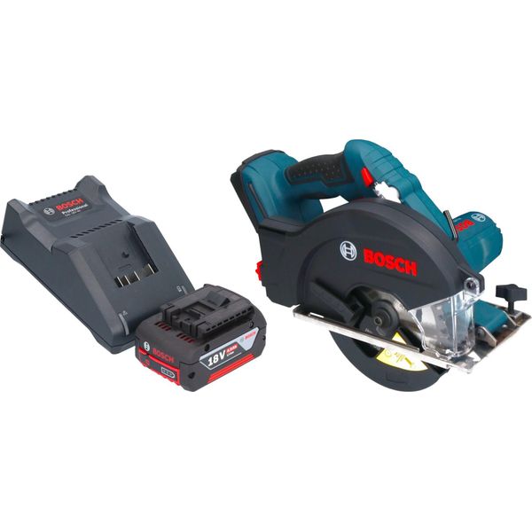 Bosch Gkm 18V-50 Sega Circolare Professionale Per Metalli A Batteria 18 V 136 Mm Brushless + 1X Batteria Ricaricabile 4,0 Ah + Caricabatterie-image