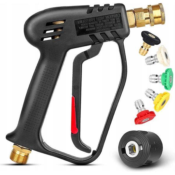Rosfix Pistola Per Idropulitrice Ad Alta Pressione – Pistola Da 5000 Psi | Filettatura M22-14, Attacco Rapido Da 1/4" | Compatibile Con KäRcher Click"-image