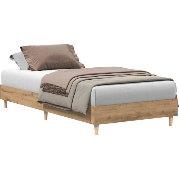 Vidaxl Struttura Letto Senza Materasso Rovere Artisan 90X190Cm Materiale A Base Di Legno-image