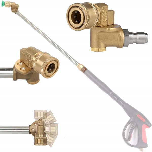 Rosfix Adattatore Girevole 1/4" – Attacco Rapido Per Idropulitrici Ad Alta Pressione, 310 Bar, 60°C | Ottone, Angolo Regolabile"-image