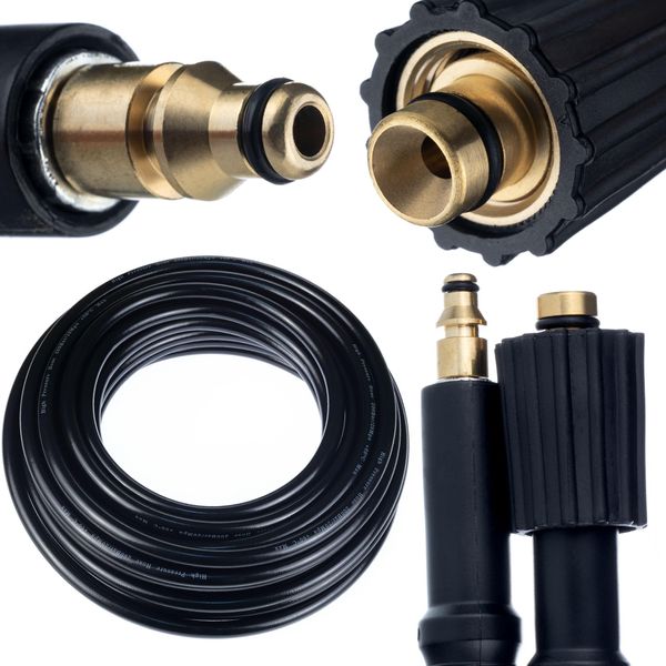 Rosfix Tubo Flessibile Ad Alta Pressione 15 M – Ricambio Per Idropulitrici Stihl, Nilfisk, Gerni | Quick Connect, 200 Bar, Nylon, Pvc, 60 °C-image