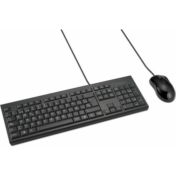 Kensington KM100 Eq, Cavo, Usb, Interruttore A Membrana, Qwerty, Nero, Include Mouse-image