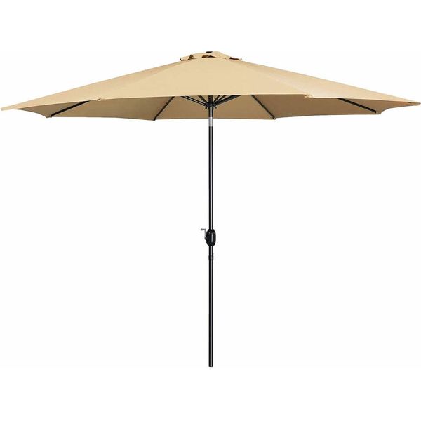 Ombrellone Marbueno Acciaio 8 Montanti D270 Cm Poliestere Marrone Giardino 10482-image