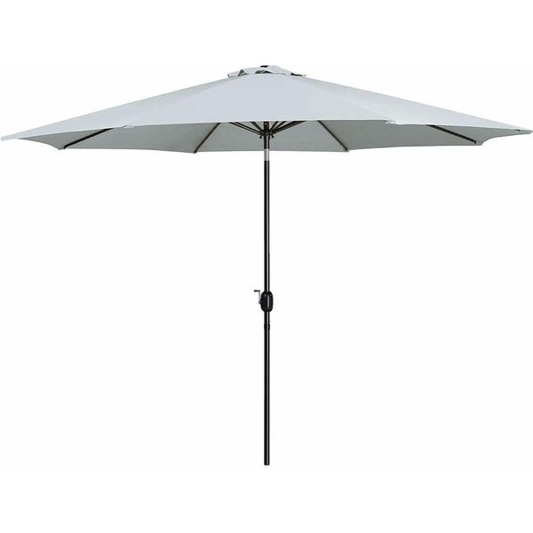Ombrellone Marbueno Acciaio 8 Montanti D300 Cm Poliestere Bianco Giardino, Piscina, Terrazza-image