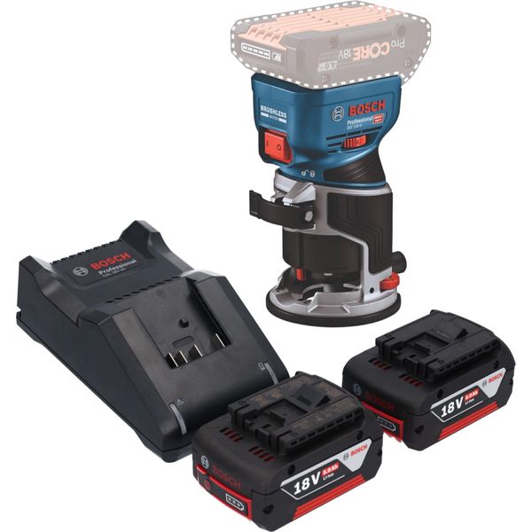 Bosch Gkf 18V-8 Posa Professionale Per Bordi A Batteria 18 V 8,0 Mm Senza Spazzole + 2X Batteria Ricaricabile 5,0 Ah + Caricabatterie-image