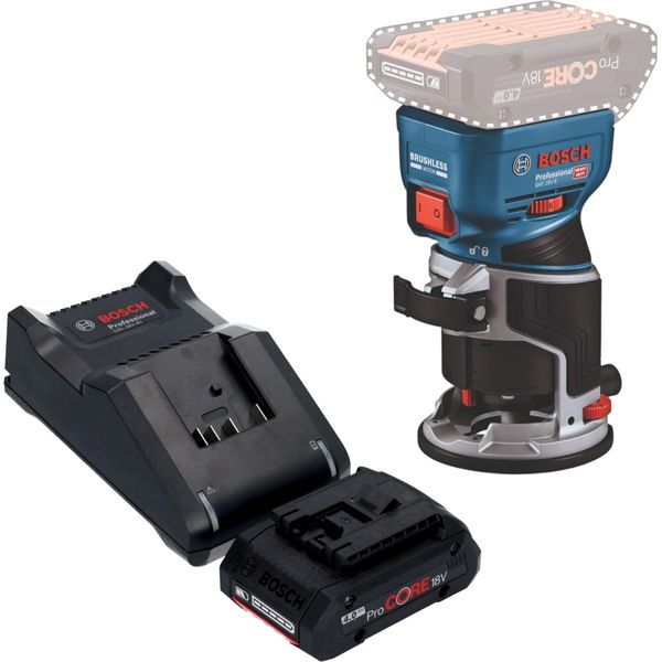 Bosch Gkf 18V-8 Posa Professionale Per Bordi A Batteria 18 V 8,0 Mm Senza Spazzole + 1X Batteria Procore 4,0 Ah + Caricabatteria-image