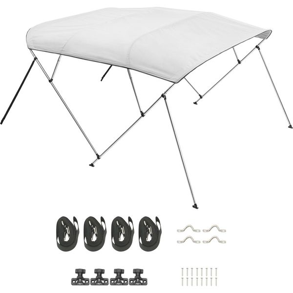 Succebuy Bimini Top Barca Protezione Solare Grigio Chiaro 4 Archi 170-183 Cm-image