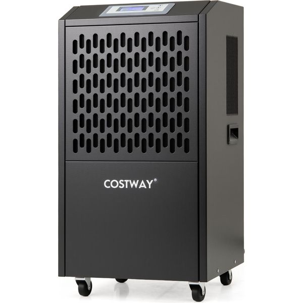 Costway 118 L/Giorno, Deumidificatore Commerciale Con Tubo Di Scarico, Timer 24H E 4 Ruote, Deumidificatore Per Ambienti Fino A 790M²-image
